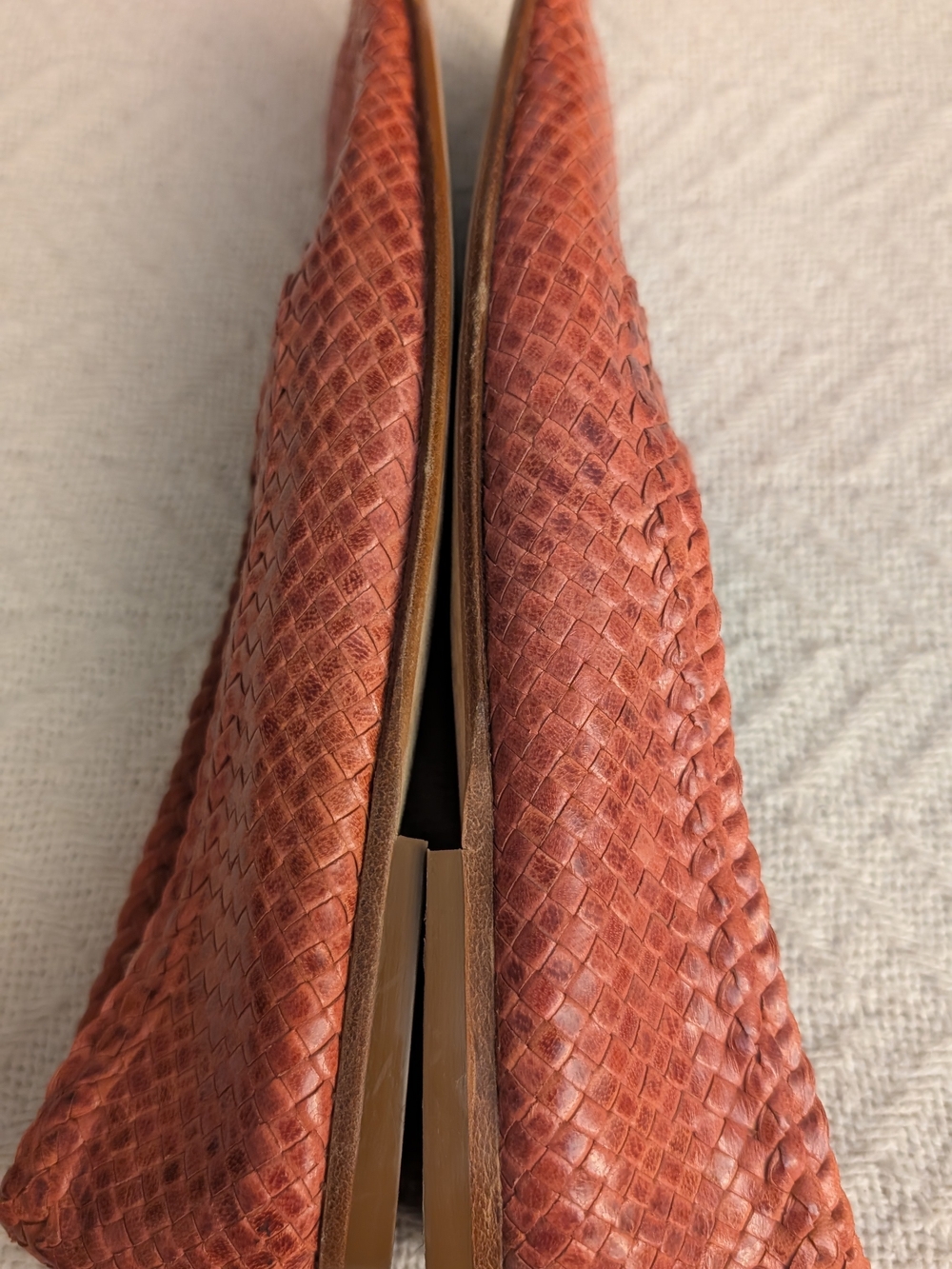 Miista Woven Leather Flats in Rust - Picture 4 of 6